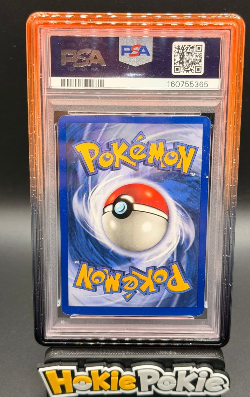 Charizard, PSA 6 graded, card 4 of 102 from the 1999 Base Set Pokémon TCG set. Back of the graded slab.