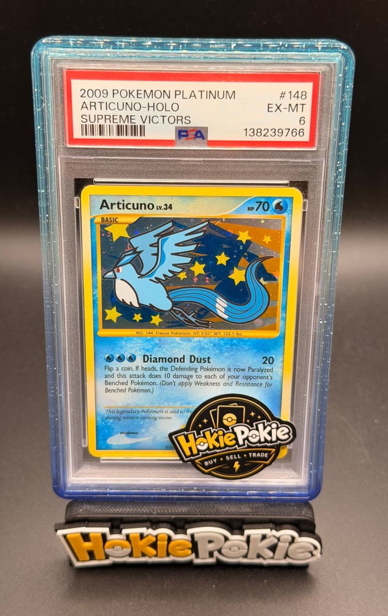 Articuno, PSA 6 graded, card 148 of 147 from the 2009 Supreme Victors Pokémon TCG set.