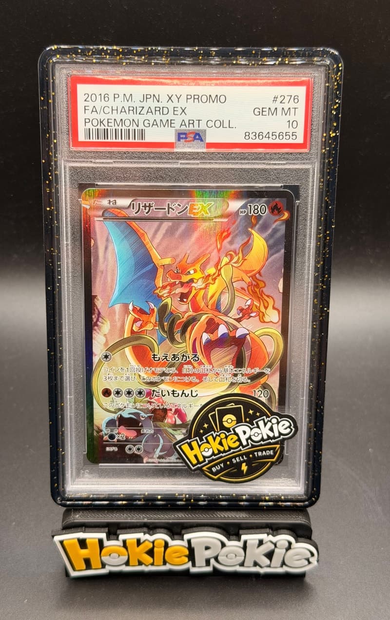 Charizard EX, PSA 10 graded, card 276 / XY-P from the 2016 Game Art Collection Promo (Japanese) Pokémon TCG set.