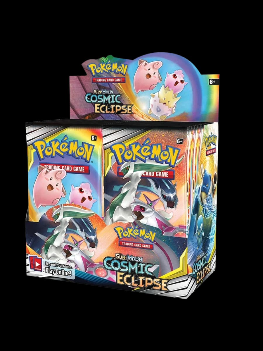 Cosmic Eclipse Booster Box, sealed Pokémon TCG product from the 2017 Sun & Moon set.
