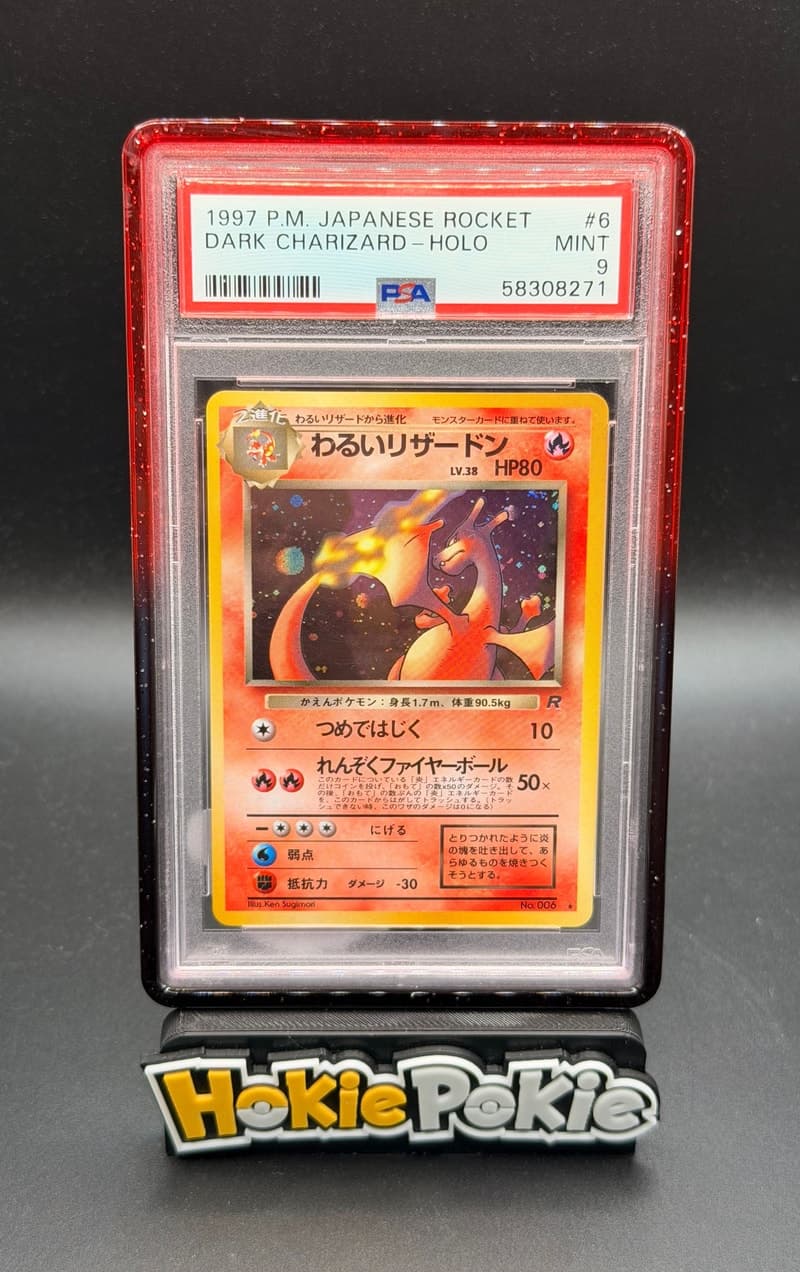 Dark Charizard, PSA 9 graded, card 006 from the 1997 Team Rocket (Japanese) Pokémon TCG set.