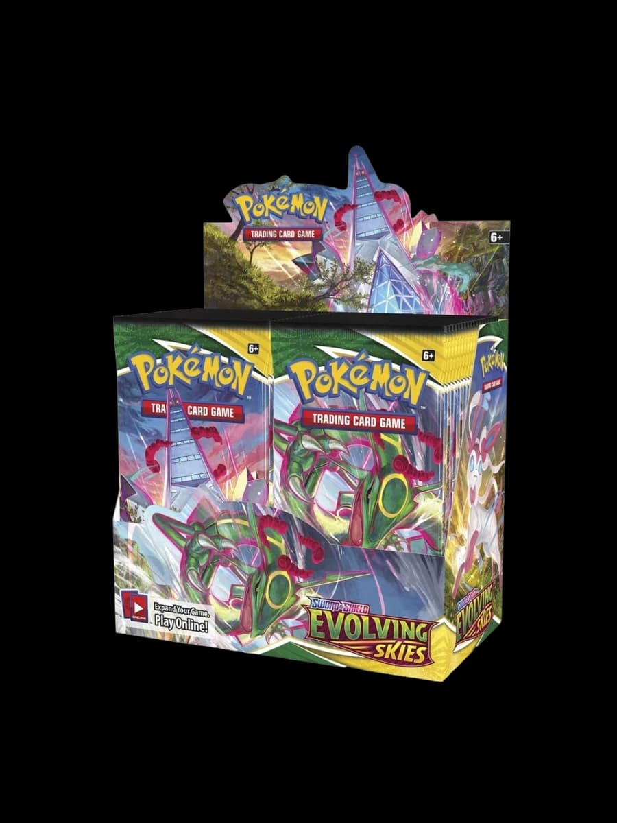Evolving Skies Booster Box, sealed Pokémon TCG product from the Sword & Shield set.