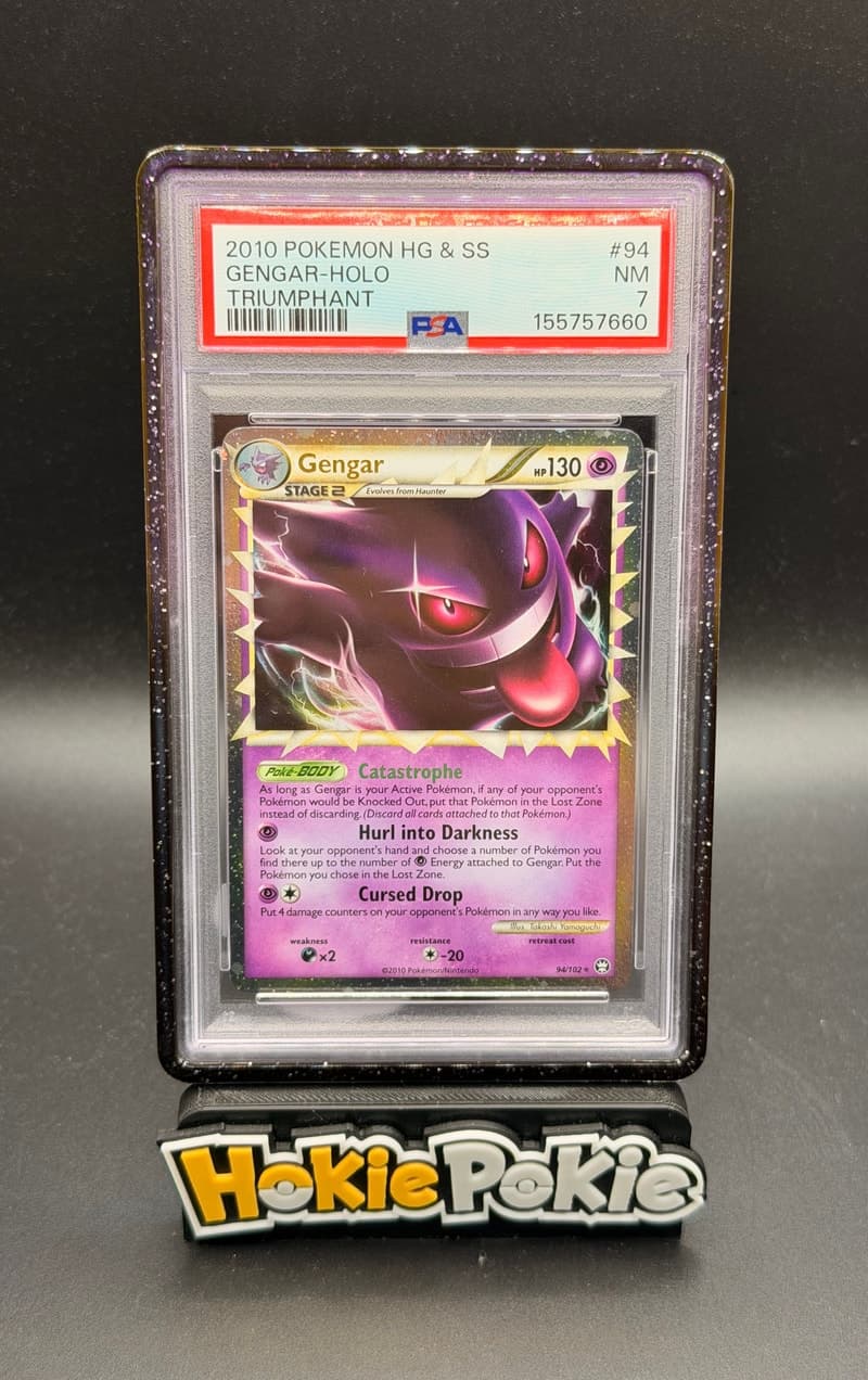Gengar Prime, PSA 7 graded, card 94 of 102 from the 2010 HS Triumphant Pokémon TCG set.