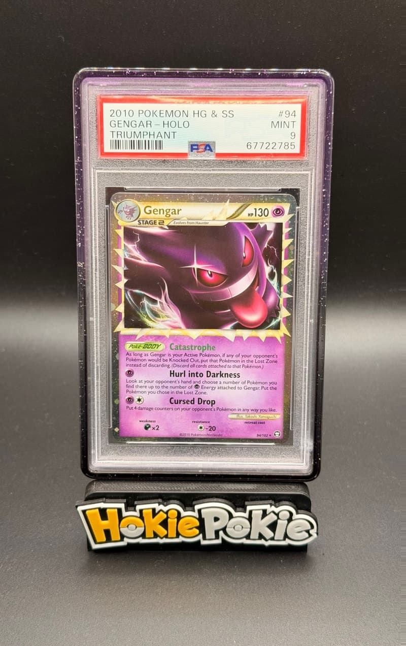 Gengar Prime, PSA 9 graded, card 94 of 102 from the 2010 HS Triumphant Pokémon TCG set.