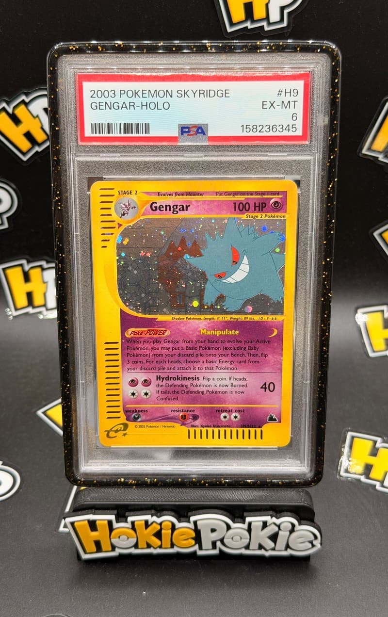 Gengar, PSA 6 graded, card H9 / H32 from the 2003 Skyridge Pokémon TCG set.