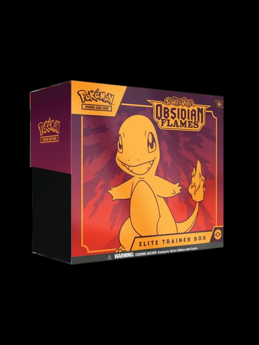 Obsidian Flames Elite Trainer Box, sealed Pokémon TCG product from the 2023 Scarlet & Violet set.