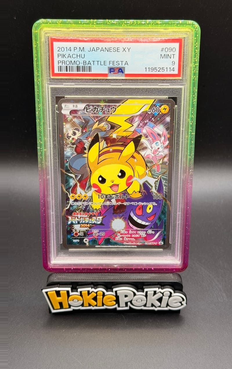 Battle Festa Pikachu, PSA 9 graded, card 090 / XY-P from the 2014 Battle Festa 2014 Promo (Japanese) Pokémon TCG set.