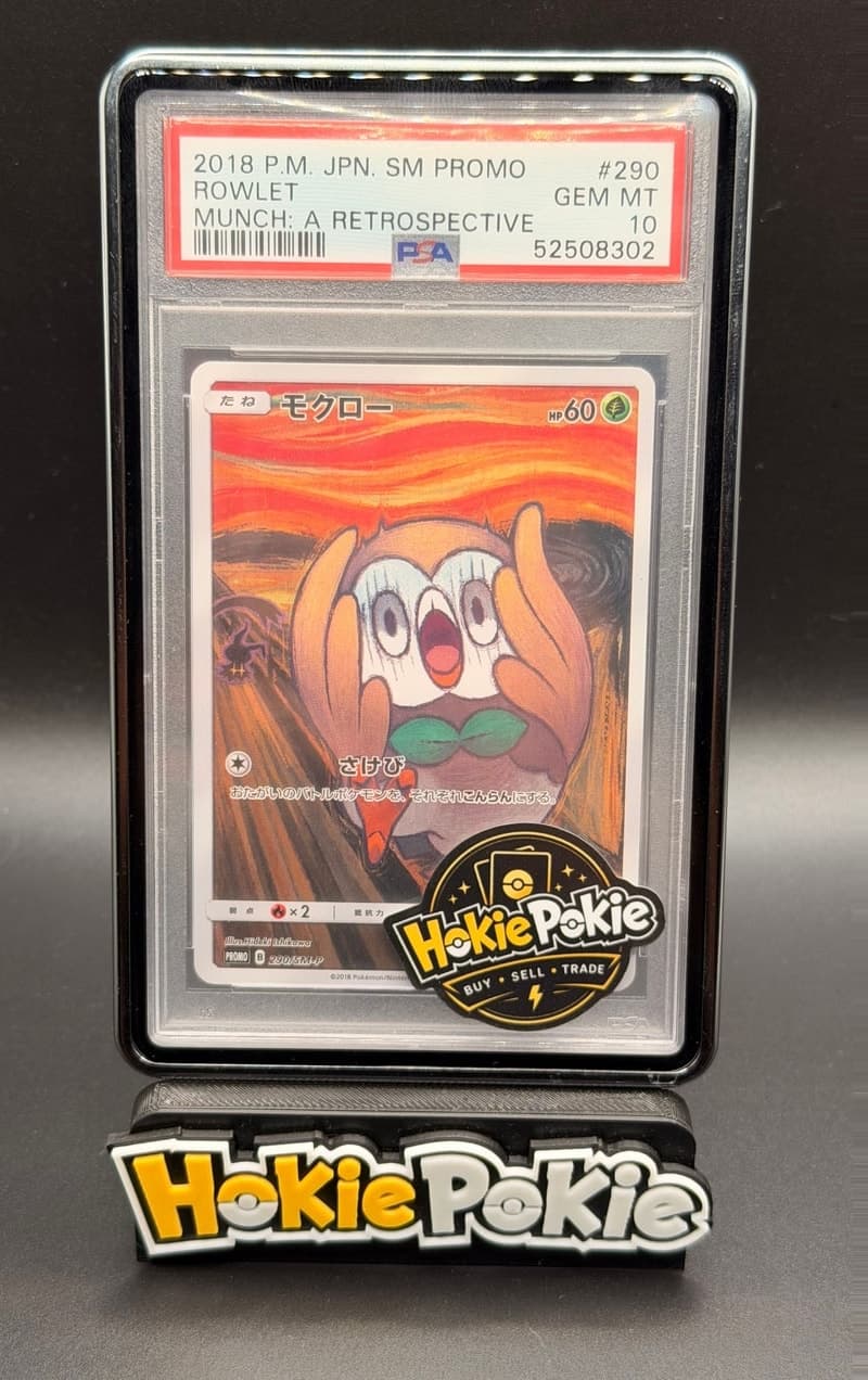 Rowlet, PSA 10 graded, card 290 / SM-P from the Munch: A Retrospective (Japanese) Pokémon TCG set.