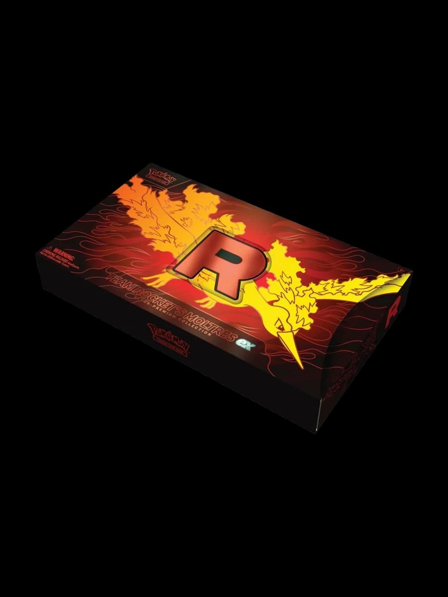 Team Rocket's Moltres ex Ultra-Premium Collection, sealed Pokémon TCG product from the 2023 Scarlet & Violet set.