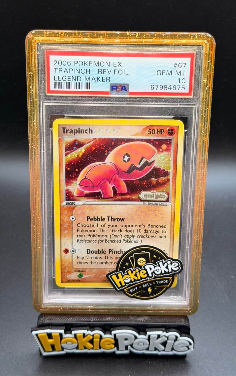 Trapinch, PSA 10 graded, card 67 of 92 from the 2006 EX Legend Maker Pokémon TCG set.