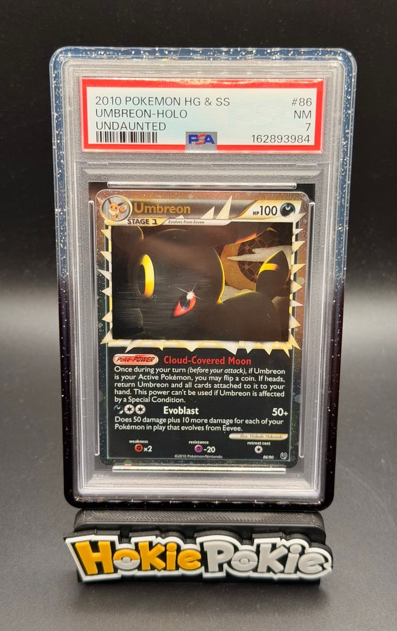 Umbreon Prime, PSA 7 graded, card 86 of 90 from the 2010 HS Undaunted Pokémon TCG set.