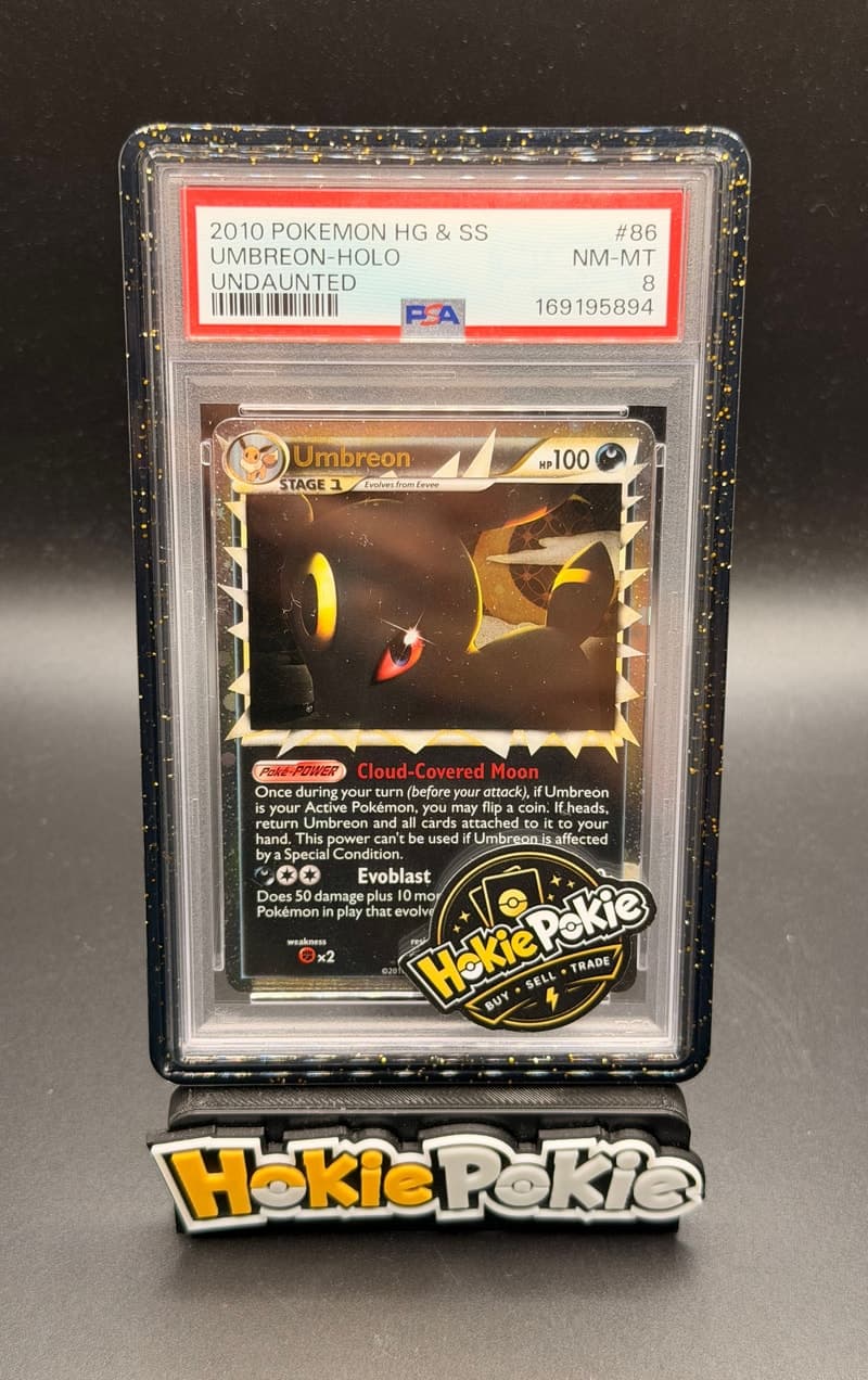 Umbreon Prime, PSA 8 graded, card 86 of 90 from the 2010 HS Undaunted Pokémon TCG set.