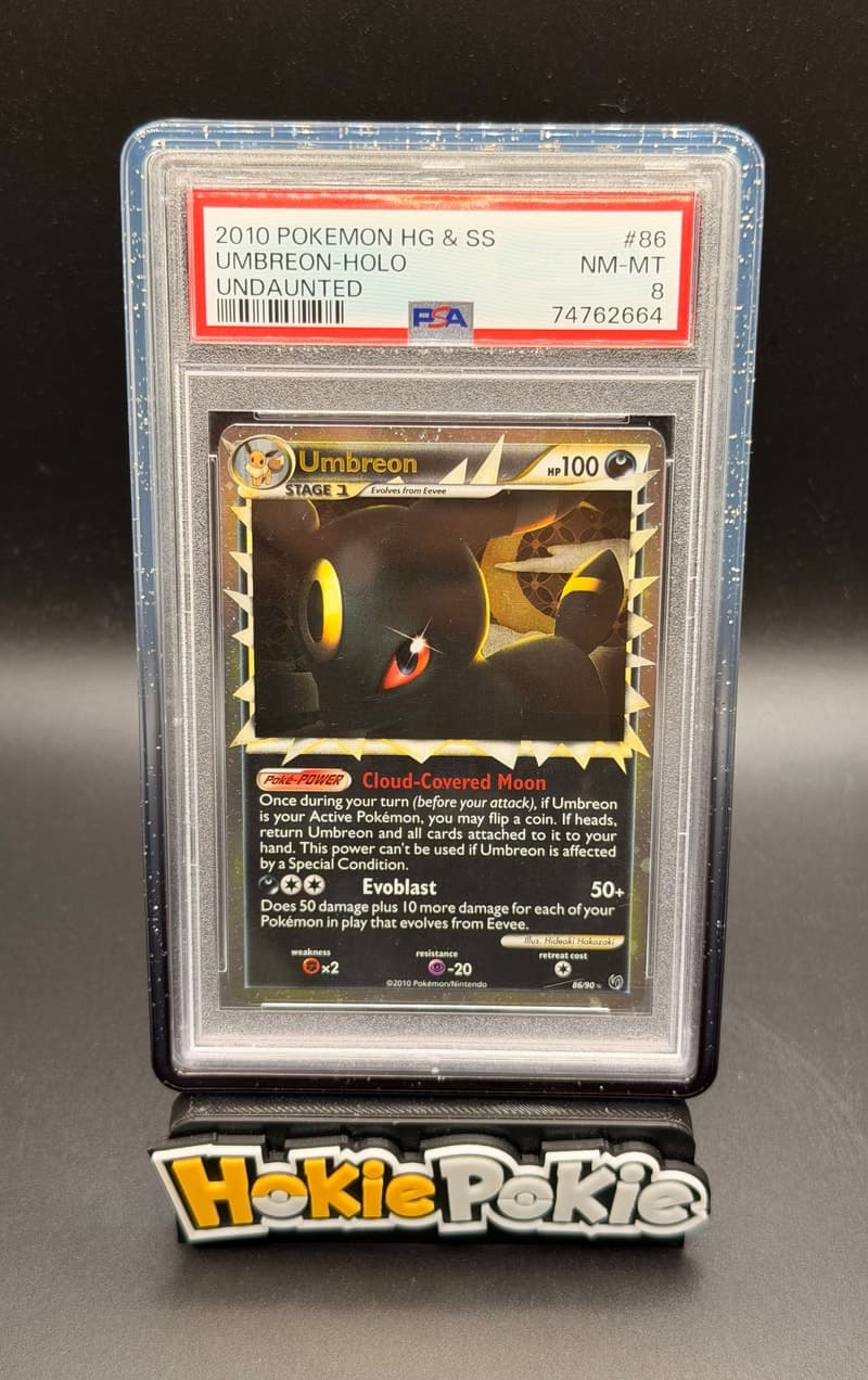 Umbreon Prime, PSA 8 graded, card 86 of 90 from the 2010 HS Undaunted Pokémon TCG set.