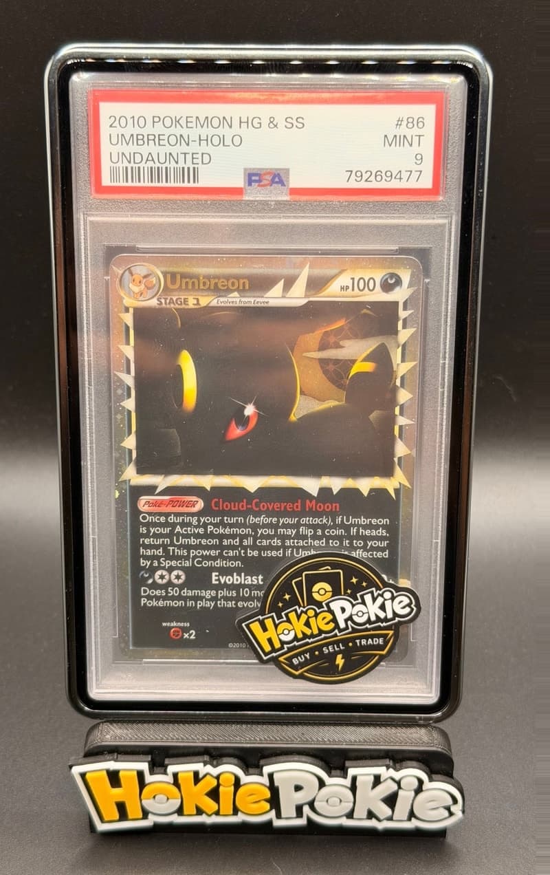 Umbreon Prime, PSA 9 graded, card 86 of 90 from the 2010 HS Undaunted Pokémon TCG set.